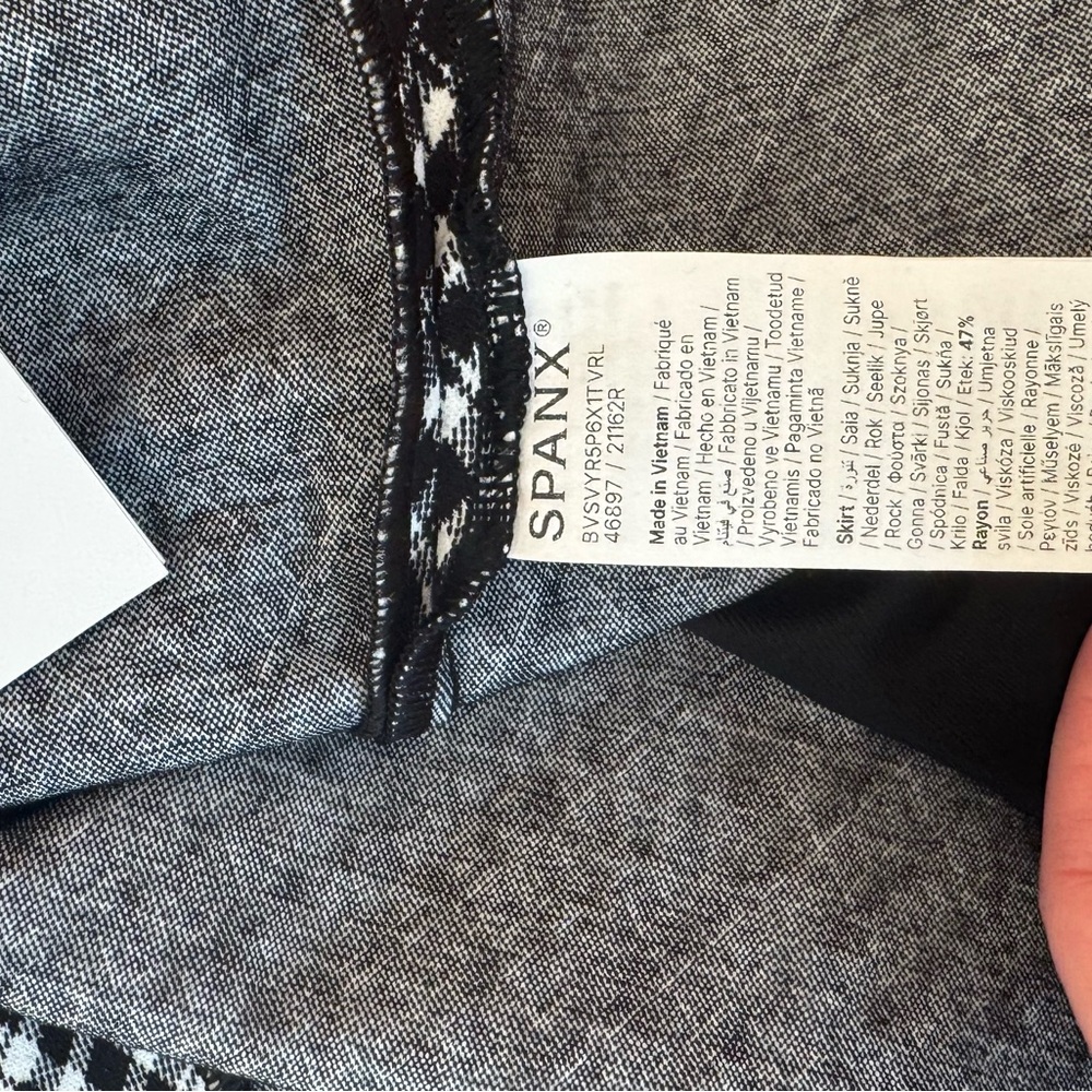 SPANX Ponte Wrap Mini Skort in Classic Black Plaid - Picture 13 of 15